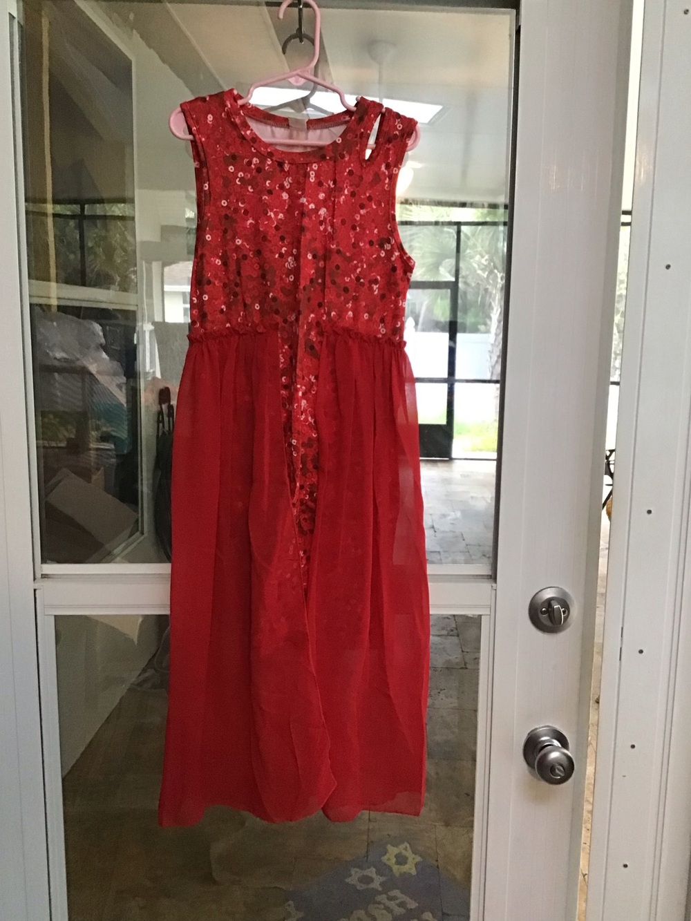 SHEIN Red Sequin Tulle Girls Dress size 7